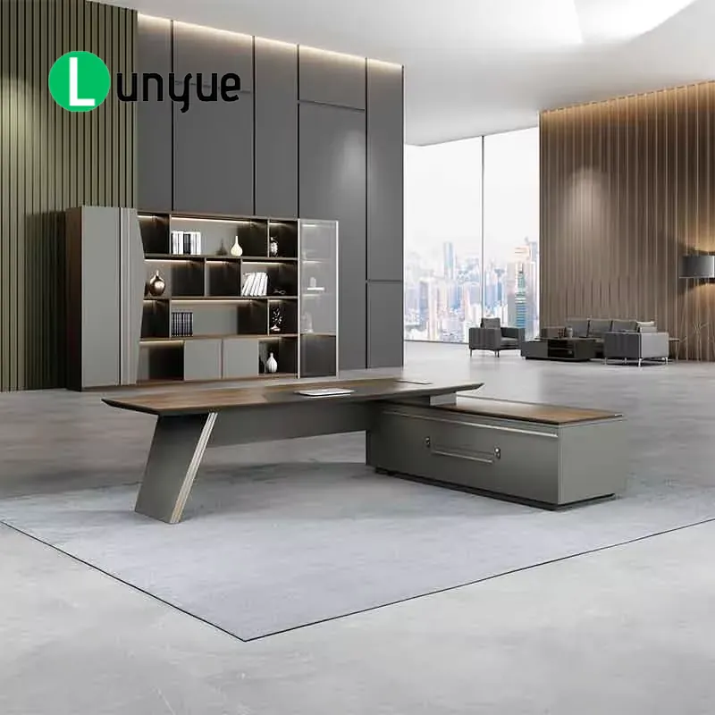 Office Furniture Solutions - Luxury L-Shaped Executive Desk and Chair