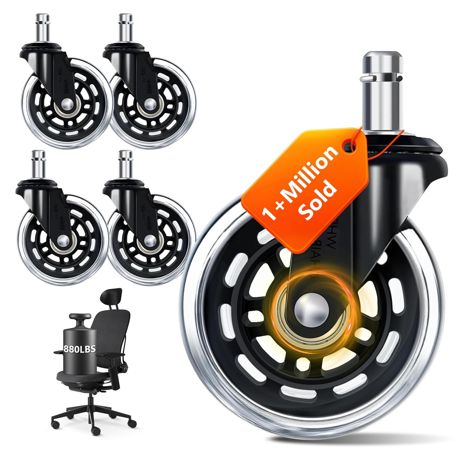 3 Inch Office Chair Wheels Set - Office Furniture Solutions review and price