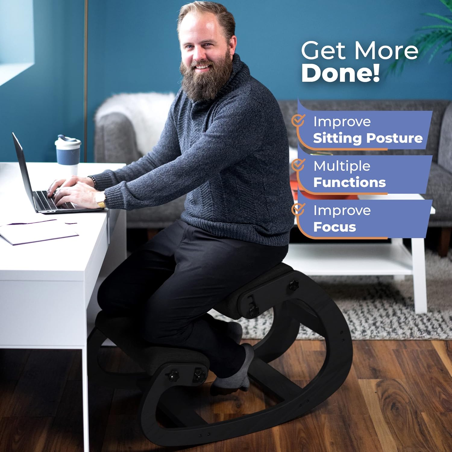 Ergonomic Wooden Kneeling Chai - Office Furniture Desk review and price
